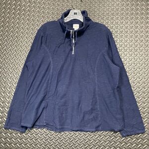 Weekends by‎ Chico's Navy Blue Half Zip Casual Wear Sweater Women's Size 3